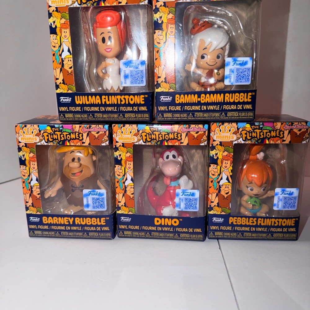 Funko Minis The Flintstones Complete Set of 5 Vinyl Figures SEALED - NEW